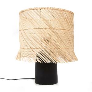 Lampe de table en terre cuite et pandan noire naturelle 40x…