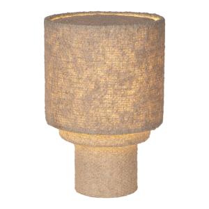 Lampe de table en tissu bouclé blanc, Ø25x41 cm