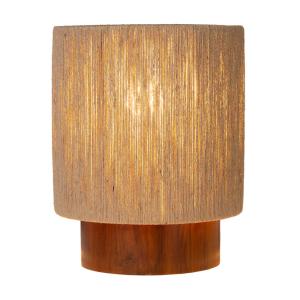 Lampe de table en toile de jute et socle en bois, Ø 20 cm H…