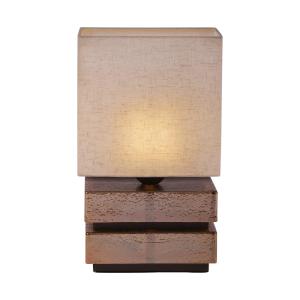 Lampe de table en verre brun avec abat jour beige, hauteur…