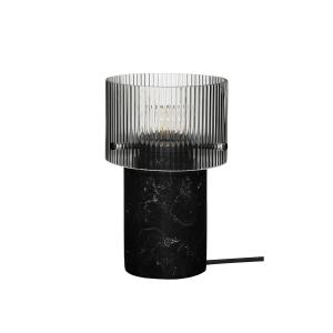 Lampe de table en verre et marbre noir