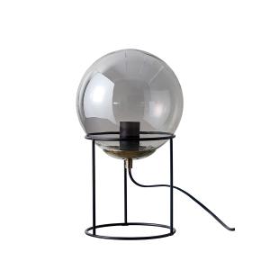 Lampe de Table en verre fumé et métal noir mat