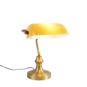 Lampe de table en verre jaune