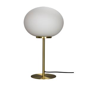 Lampe de table en verre opaline et laiton, h 49 cm d 28 cm…