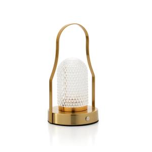 Lampe de table Fer et Laiton 12,5x12,5x23,5cm
