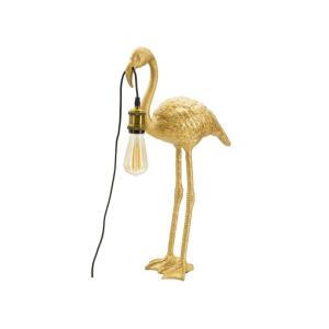 Lampe de table flamant rose en résine dorée 37x19x59 cm