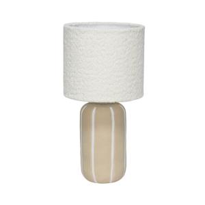 Lampe de table intérieur céramique greige, abat-jour boucle…