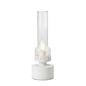 Lampe de table lanterne 1xE14 blanc et transparent