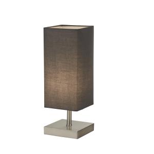 Lampe de table métal argent satiné textile gris foncé e14 -…