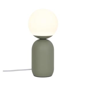 Lampe de table minimaliste verte avec sphère blanche