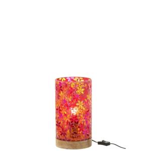 Lampe de table mosaïque fleurs en verre multicouleur 15x15x…