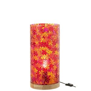 Lampe de table mosaïque fleurs en verre multicouleur 21x21x…