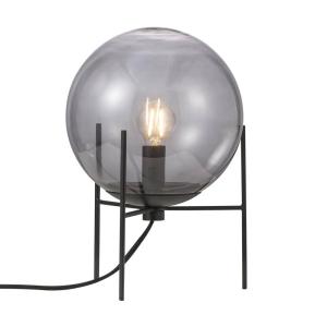 Lampe de table noire et abat-jour sphérique en verre