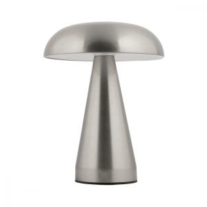 Lampe de table nomade led h20cm en métal argent