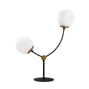 Lampe de table nordique 2 lumières noir et or avec sphères…