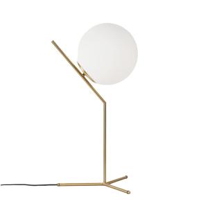 Lampe de table Ø25 cm en verre opalin, E27, dorée