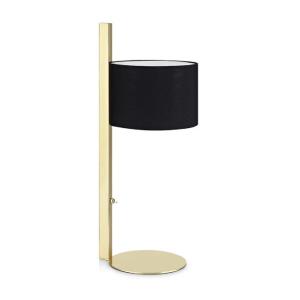 Lampe de table pied laiton et abat-jour velours noir