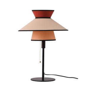 Lampe de table rétro française Ø40 cm, E27, abat-jour texti…