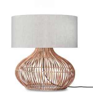 Lampe de table rotin abat-jour lin naturel/lin clair, h. 60…