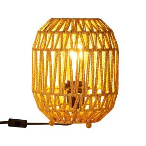Lampe de table rotin tissé à la main naturel Ø17cm H22cm