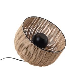 Lampe de table Samuel modèle moyen en bambou marron en roti…
