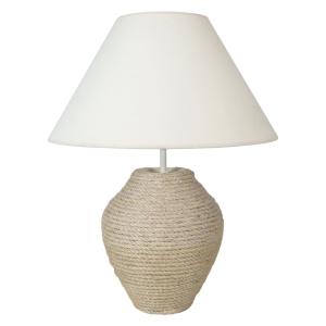 Lampe de table sisal abat-jour tissu écru