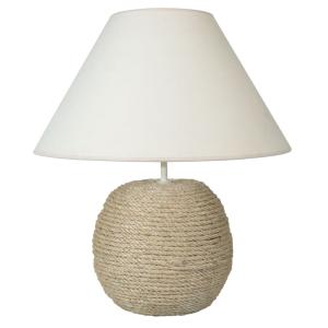 Lampe de table sisal beige  abat-jour tissu écru