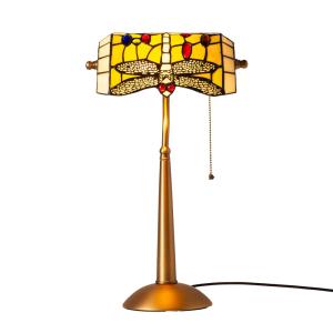 Lampe de table style tiffany libellule verre mosaïque jaune…