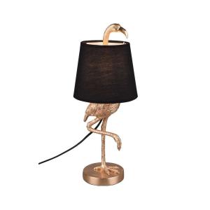 Lampe décorative flamingo doré et abat-jour noir