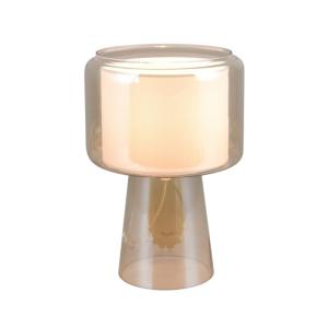 Lampe design en verre ambre