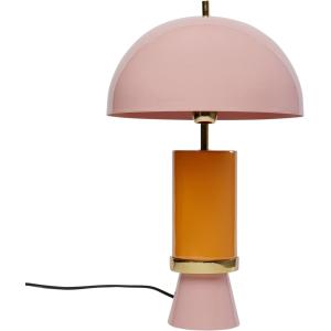 Lampe en acier rose, orange et doré