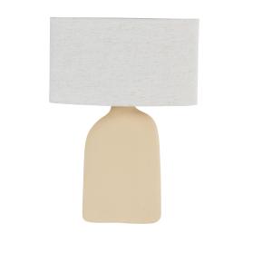 Lampe en céramique et abat-jour beige chiné