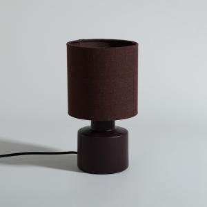 Lampe en céramique et abat-jour en polyester recyclé marron…