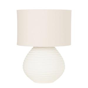 Lampe en céramique ondulée et abat-jour en polyester recycl…