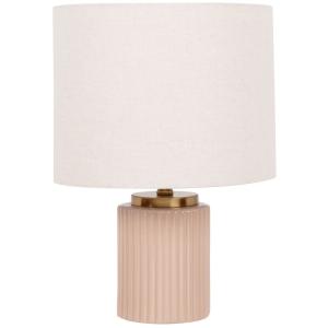 Lampe en céramique rose et abat-jour en polyester recyclé é…