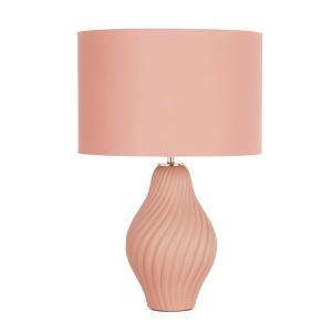 Lampe en céramique torsadée et abat-jour en polyester recyc…