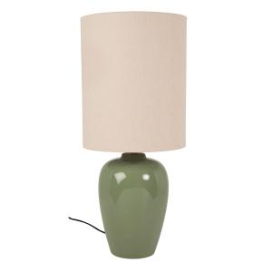 Lampe en céramique verte et abat-jour en polyester recyclé…