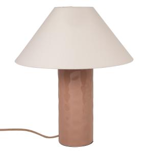 Lampe en céramique vieux rose et abat-jour conique en tissu…