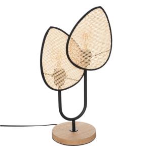 Lampe en forme de feuilles en rotin beige 5 x 38