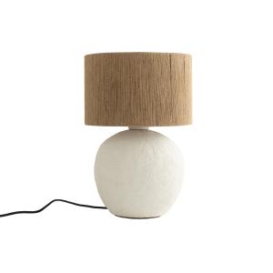 Lampe en jute et papier blanc