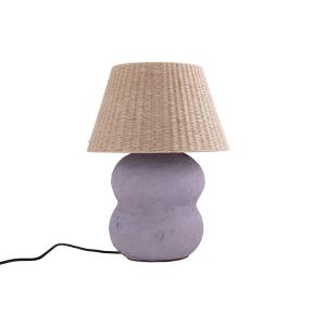 Lampe en jute et papier mauve