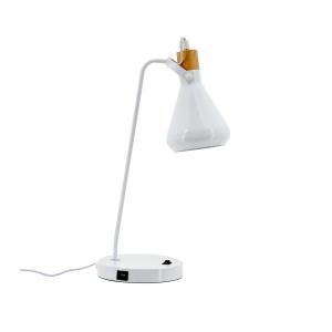 Lampe en métal blanc h.59 cm