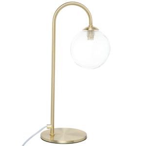 Lampe en métal doré et globe en verre