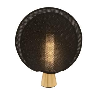 Lampe en métal doré et maille polymère noire H39,5 cm