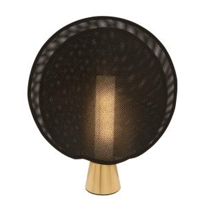 Lampe en métal doré et maille polymère noire H40 cm