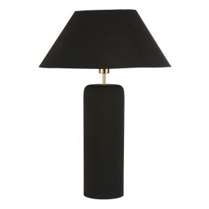 Lampe en métal et abat-jour conique noir et doré