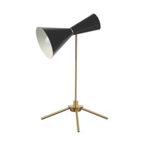 Lampe en métal finition noir et laiton - H70 cm