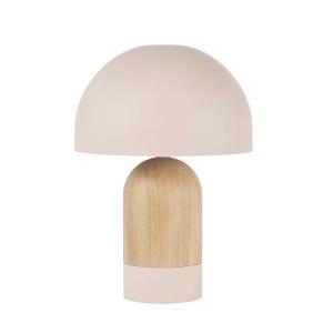 Lampe en métal rose et chêne