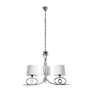 Lampe en suspension classique en métal abat-jour blanc