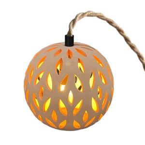 Lampe en terre cuite naturelle avec câble jute D.15cm